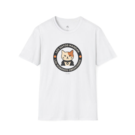 Camiseta Gato Rockero, Los Gatos Mandan Los Humanos Obedecemos, Regalo Amante de Gatos, Camiseta Divertida
