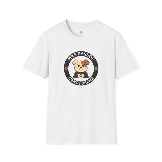 Camiseta Perro Rockero, Mas Paseos Menos Drama, Regalo Amante de Perros, Camiseta Divertida Mascotas